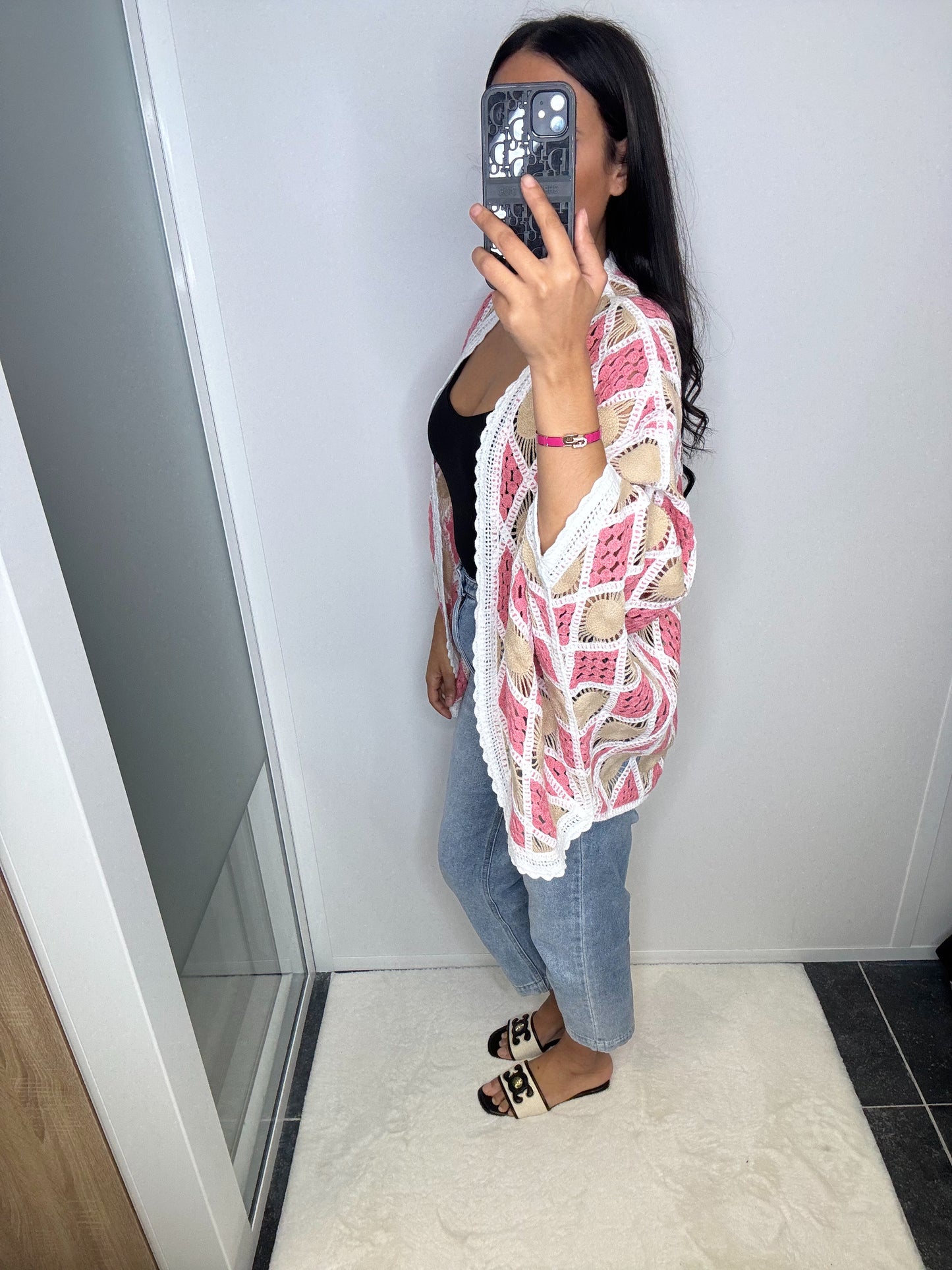 Gilet crochet bi color