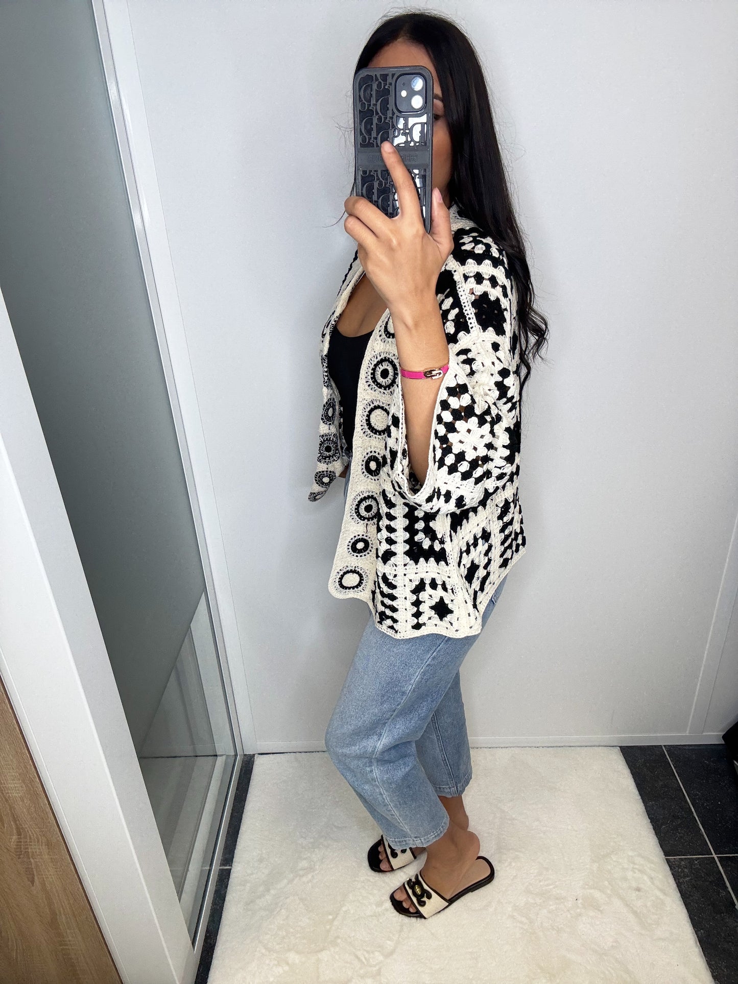 Gilet crochet noir