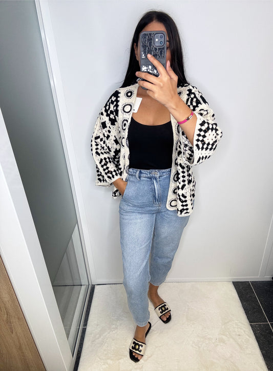 Gilet crochet noir